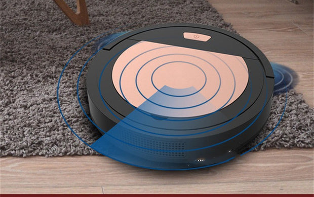 Rechargeable floor cleaning robot vacuum with sensors