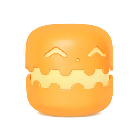 Pumpkin Bedside Lamp - Halloween Decor in soft silicone with a smiling face design, perfect as a nightlight or festive gift.