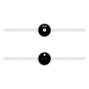 Removable LED Cabinet Light with digital clock and sensor interface, showing front and back views of the product design.