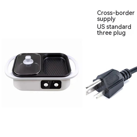 Multi-functional Electric Roaster Pan with US standard three plug, dual cooking zones and adjustable temperature for versatile meals.